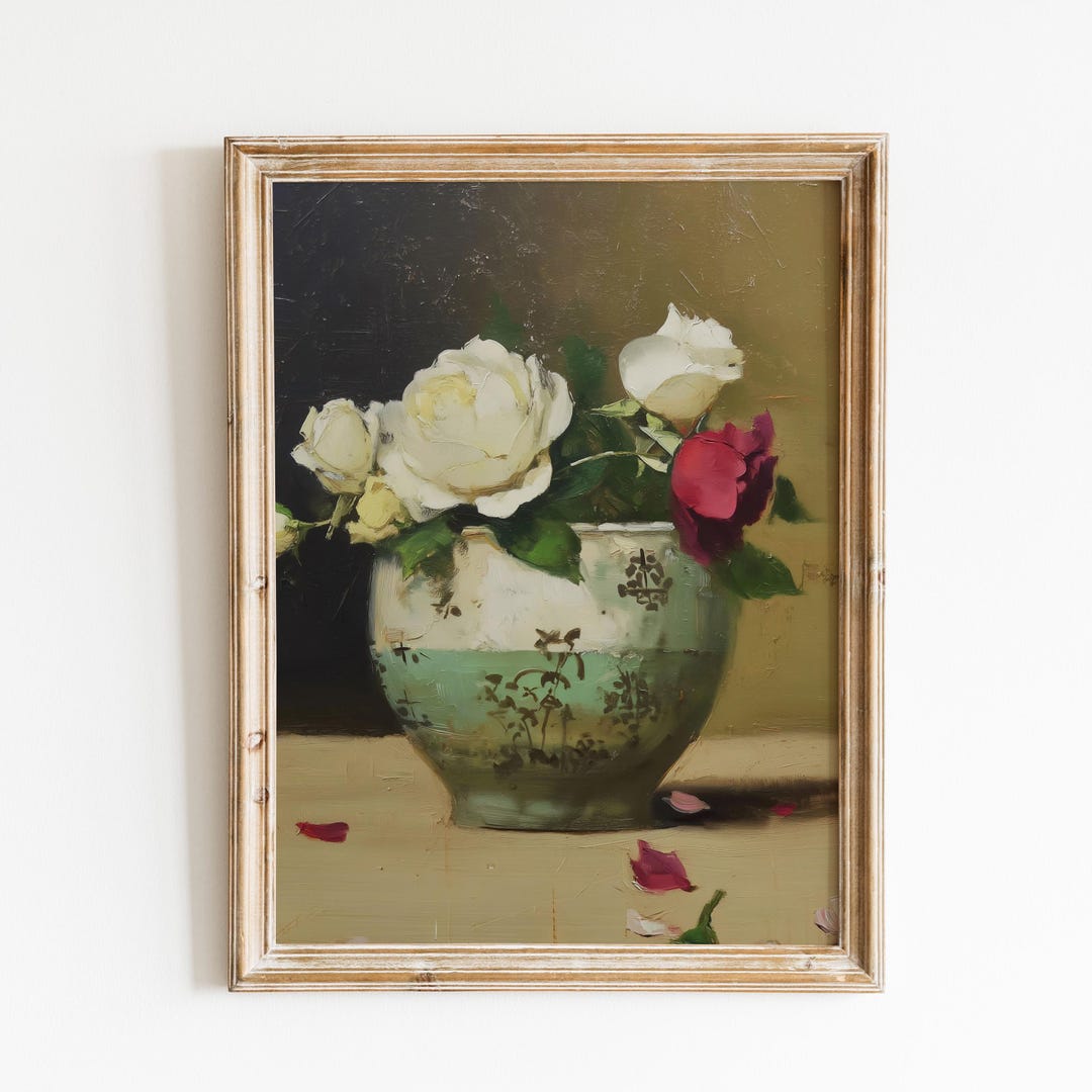Vintage Floral Still Life Print