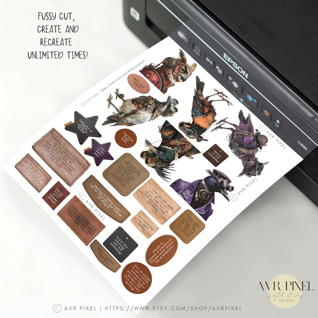 Steampunk Birds Ephemera Kit view 2