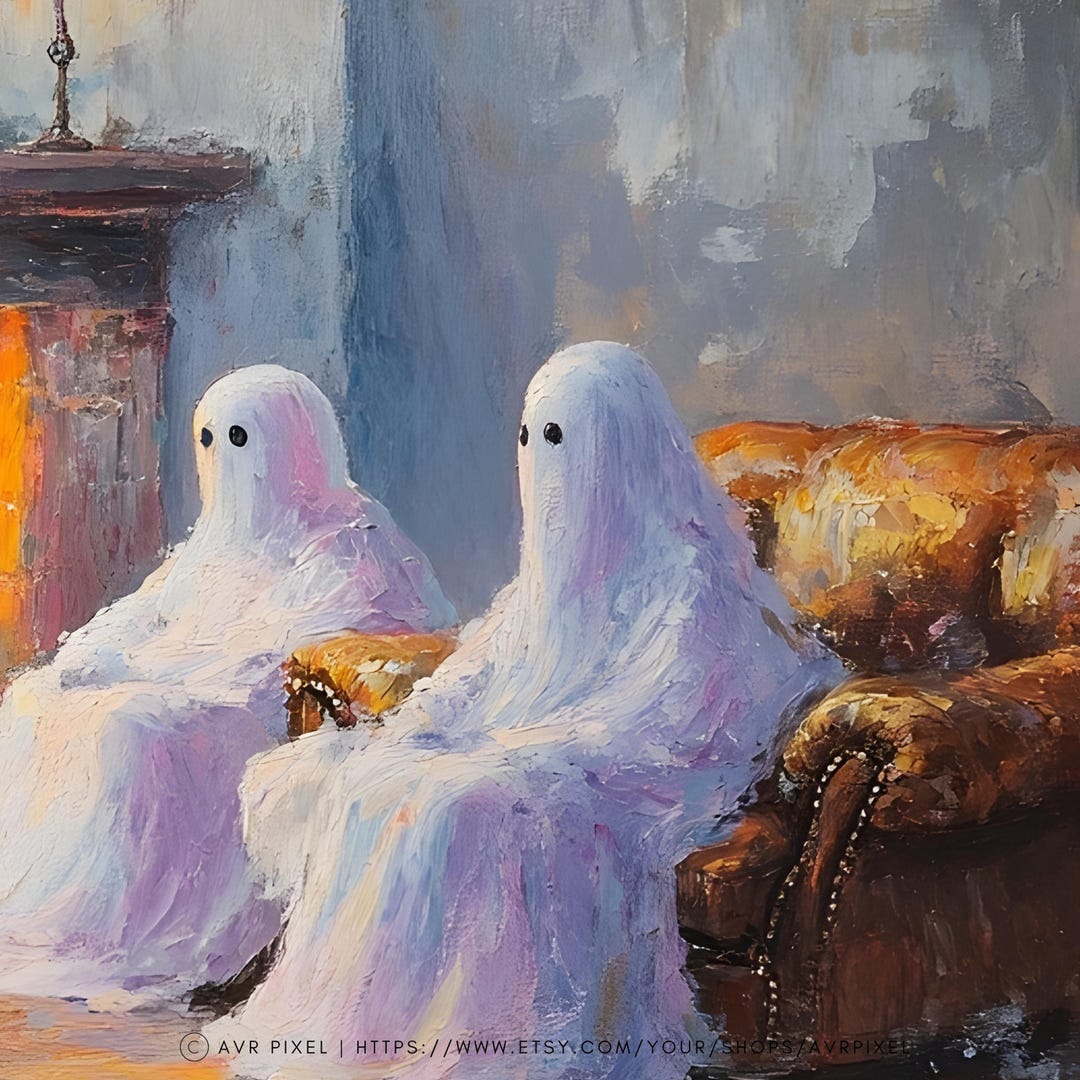 Halloween Ghost TV Art, Minimalist Design view 4