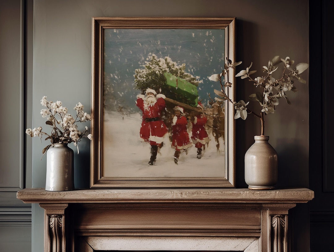 Vintage Santa Christmas Print view 5