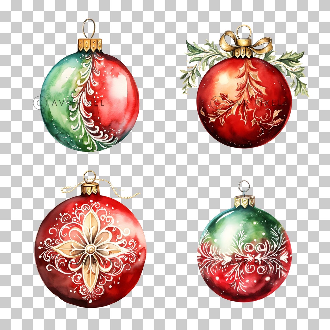 Christmas Bauble Clipart: PNG Ornaments & Phrases view 2