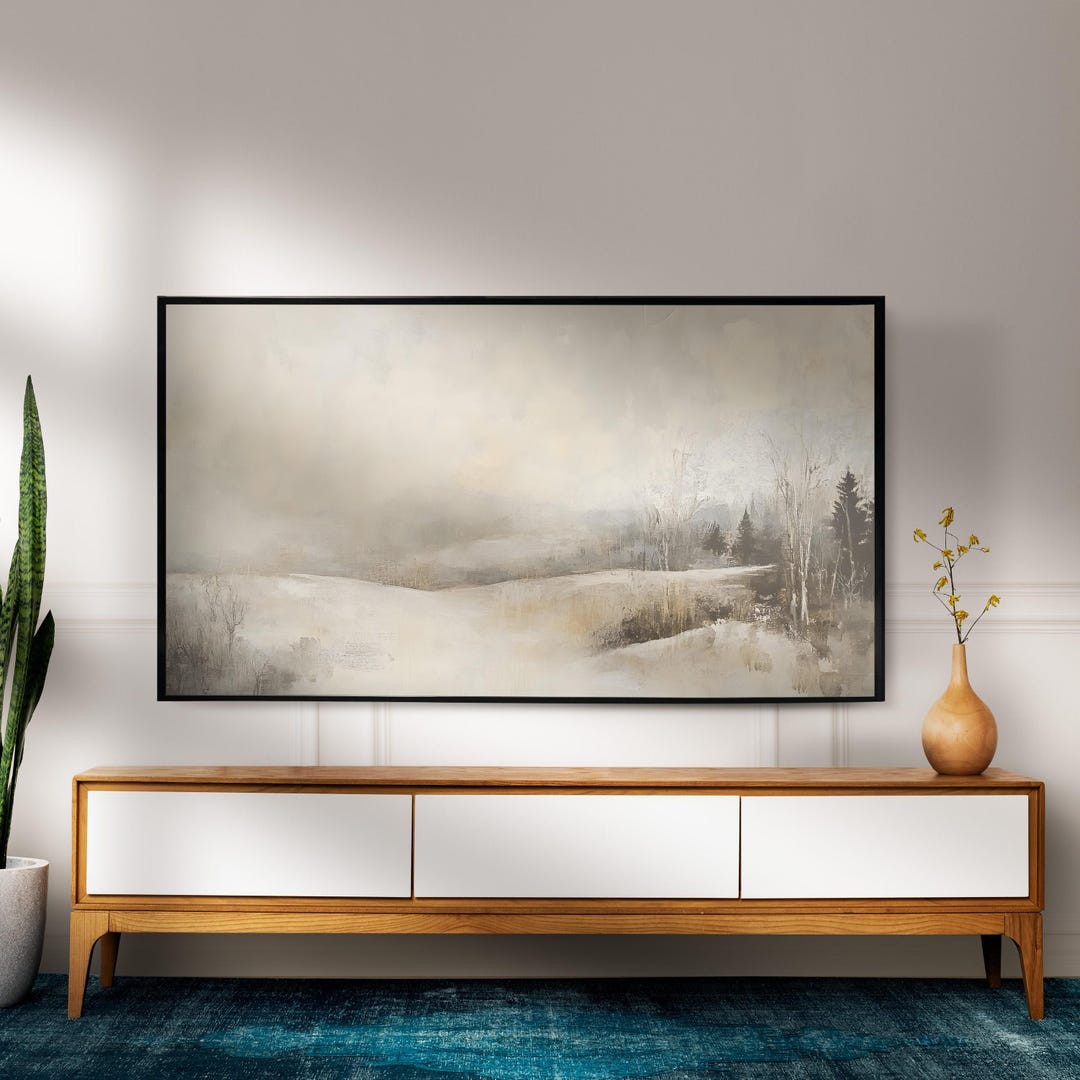 Neutral Abstract Digital Art for Samsung Frame TV view 2