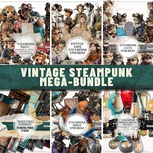 Méga Collection Steampunk Victorien | Plus de 200 Fichiers Numériques pour Carnets de Déchets, Scrapbooking et Plus _JJEBNDL1