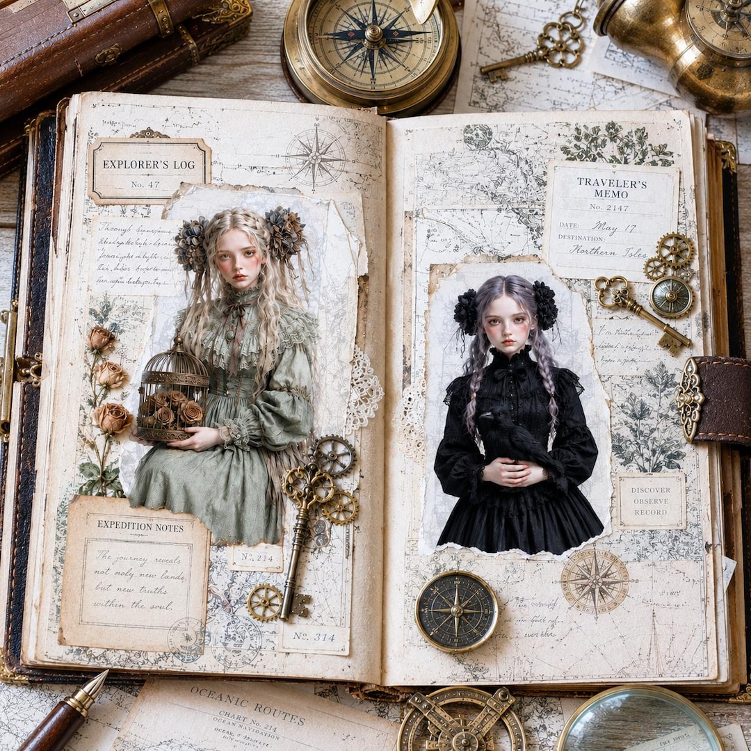 Victorian Gothic Dolls Ephemera Kit view 3