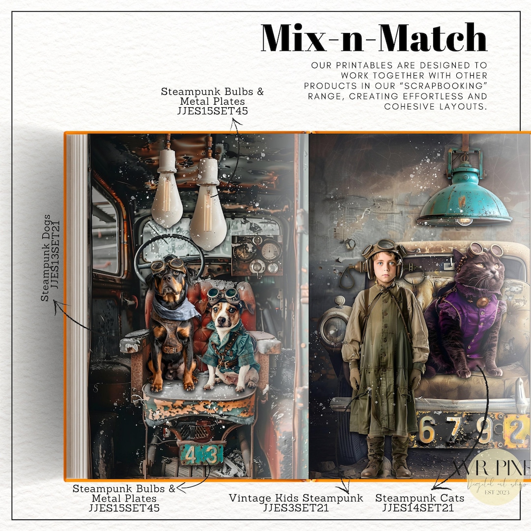 Steampunk Dogs Ephemera Kit view 4