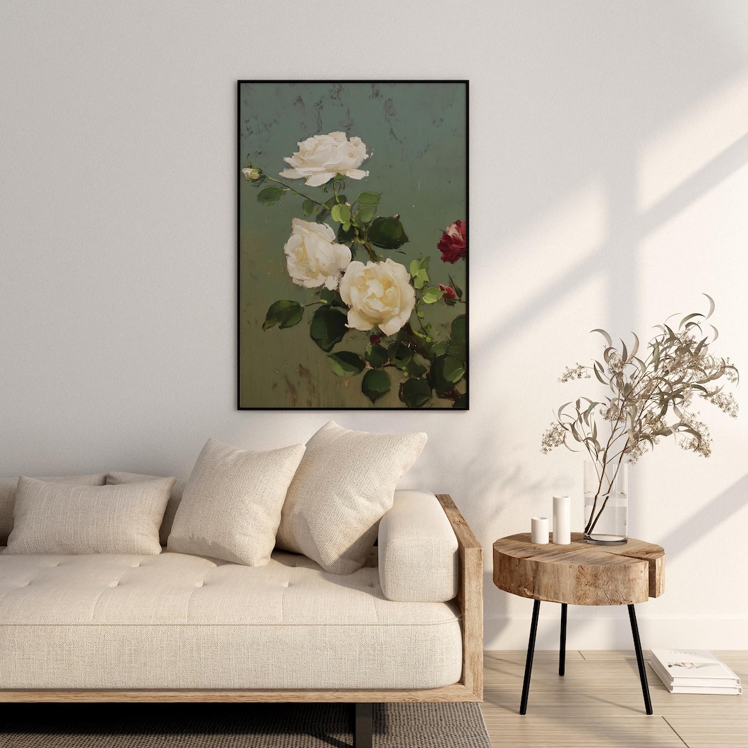 Vintage White Rose Botanical Print view 4
