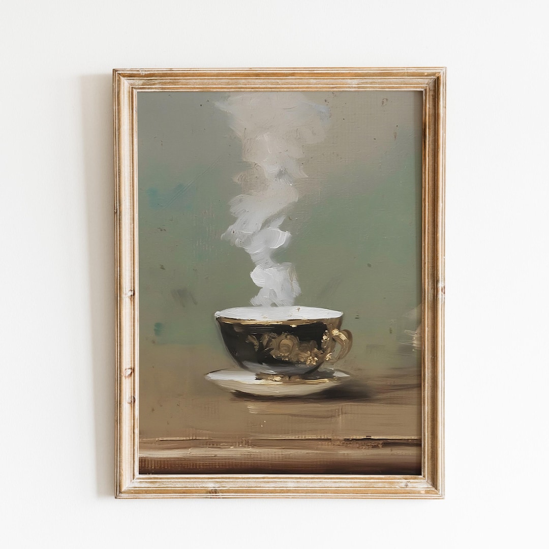 Vintage Coffee Cup Painting view 2