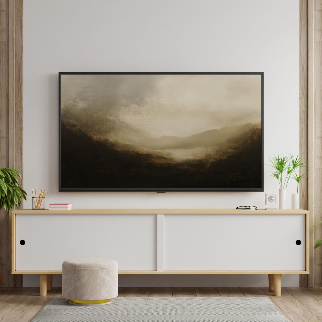 Samsung Frame TV Art: Modern Neutral Landscape - Instant Download