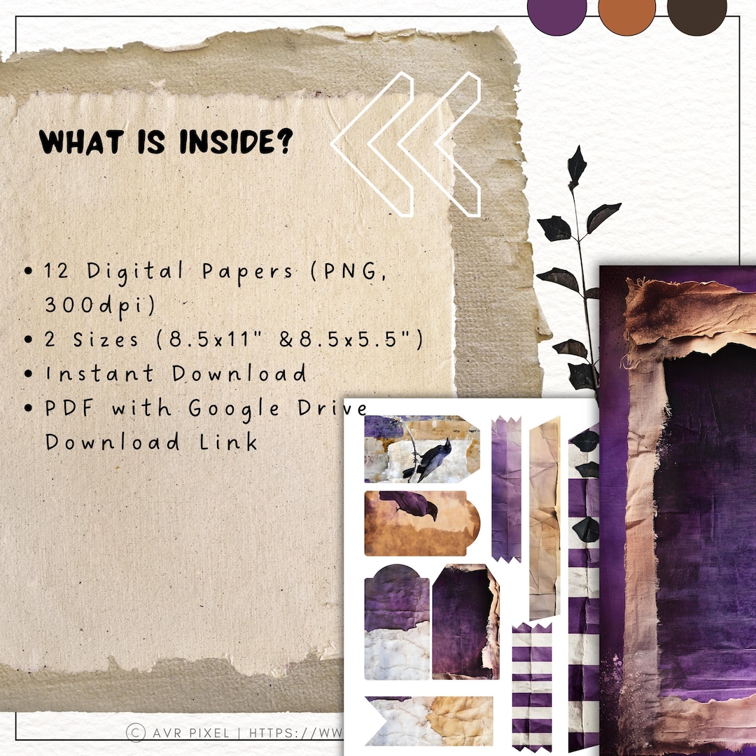 Rustic Vintage Scrapbook Sheets & Journaling Pages view 5
