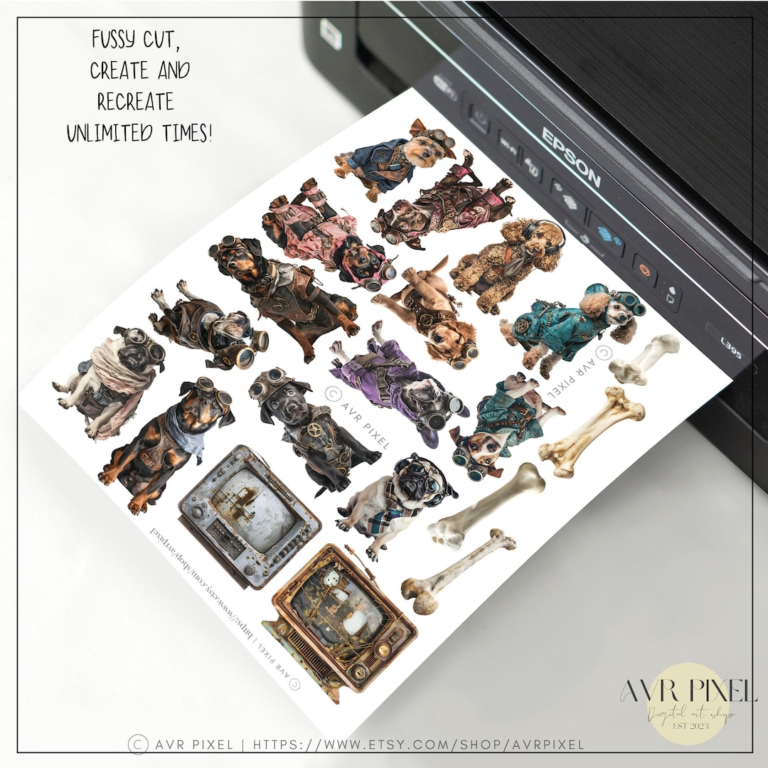 Steampunk Dogs Ephemera Kit view 3