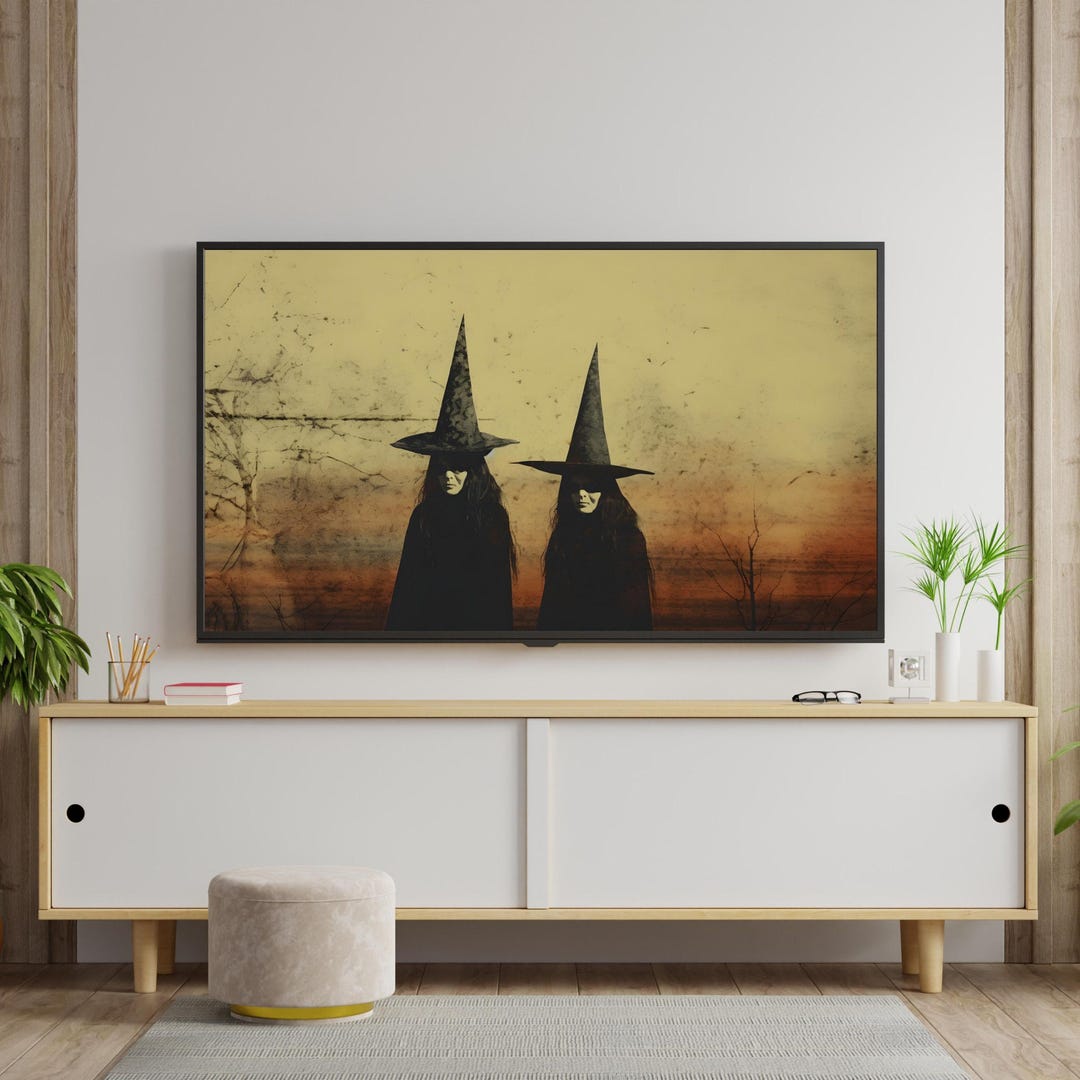 Halloween Witch Art Set: Vintage Style 4K Prints - Samsung Frame TV