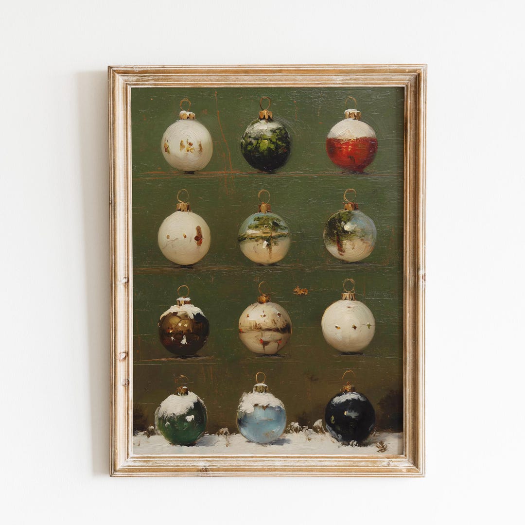 Vintage Christmas Ornaments Painting