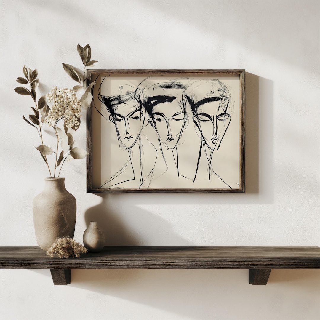 Botanical Art Prints: Minimalist Black Ink Trio view 3