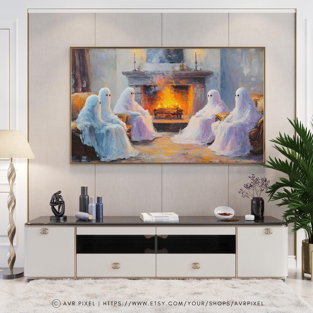 Halloween Ghost TV Art, Minimalist Design view 5