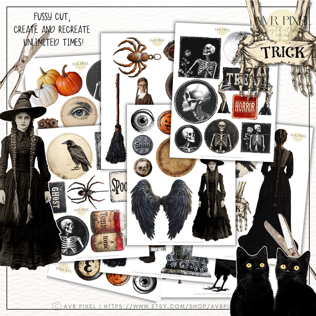 Rustic Halloween Ephemera Kit view 2