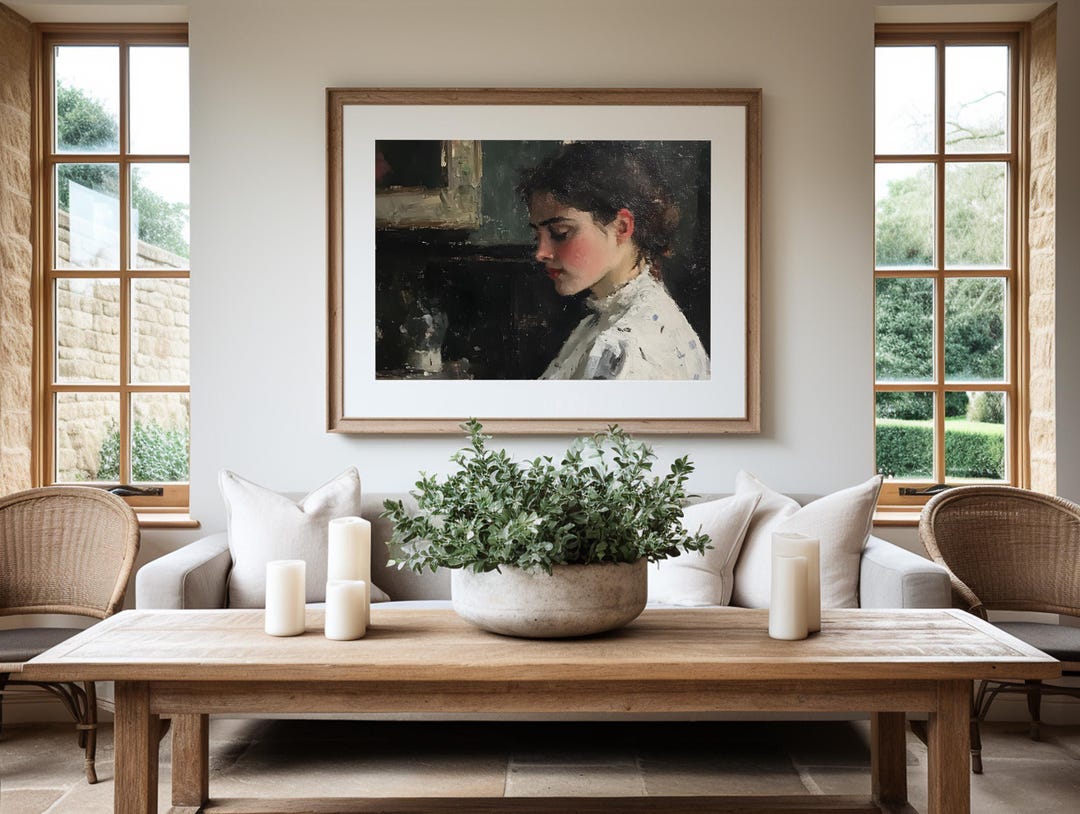 Victorian Woman Portrait Print: Timeless Home Decor view 3