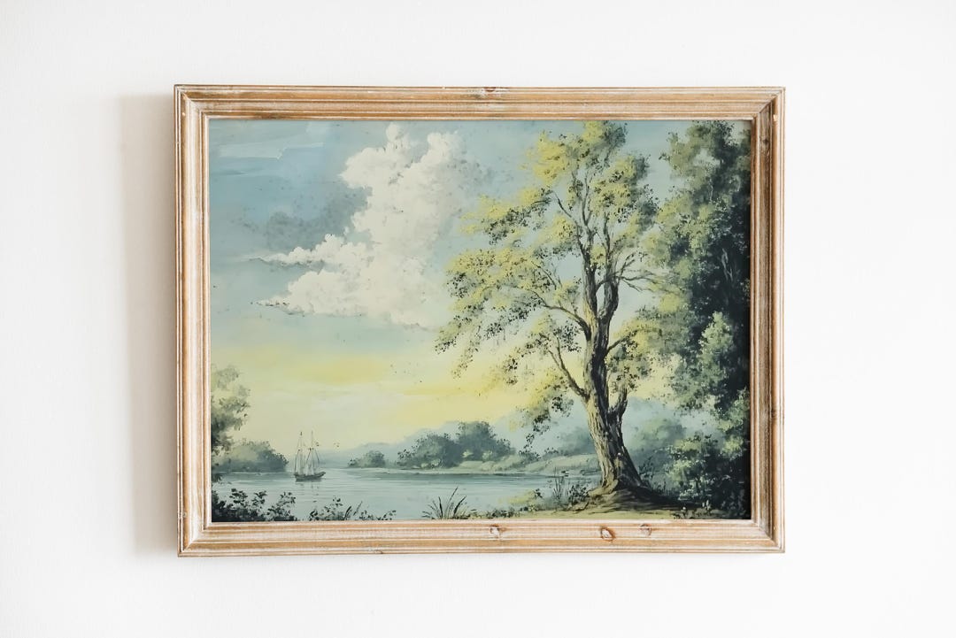 Calm Lakeside Wall Art Print - Modern Organic