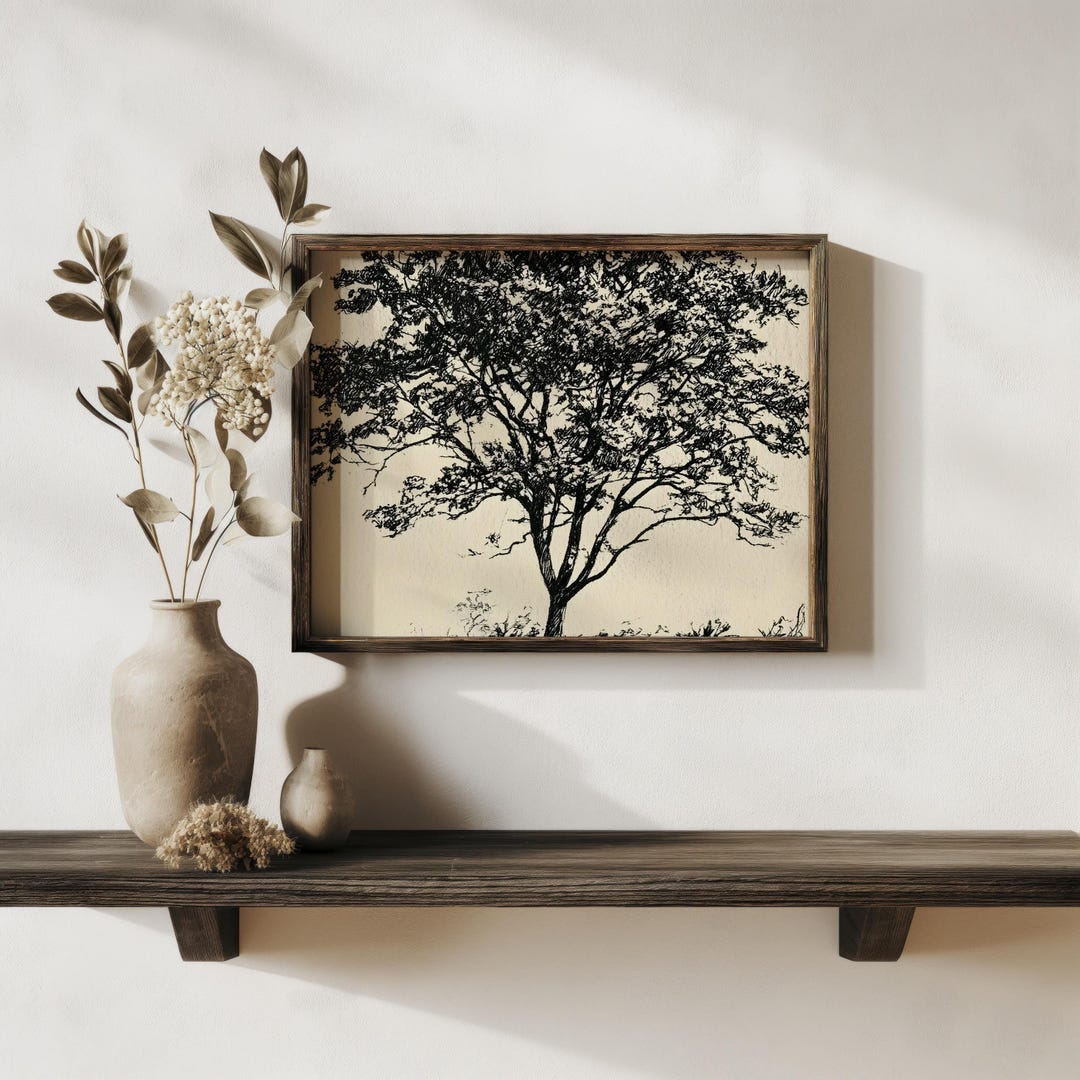 Minimalist Tree Silhouette Art Print: Nature-Inspired Wall Decor view 3