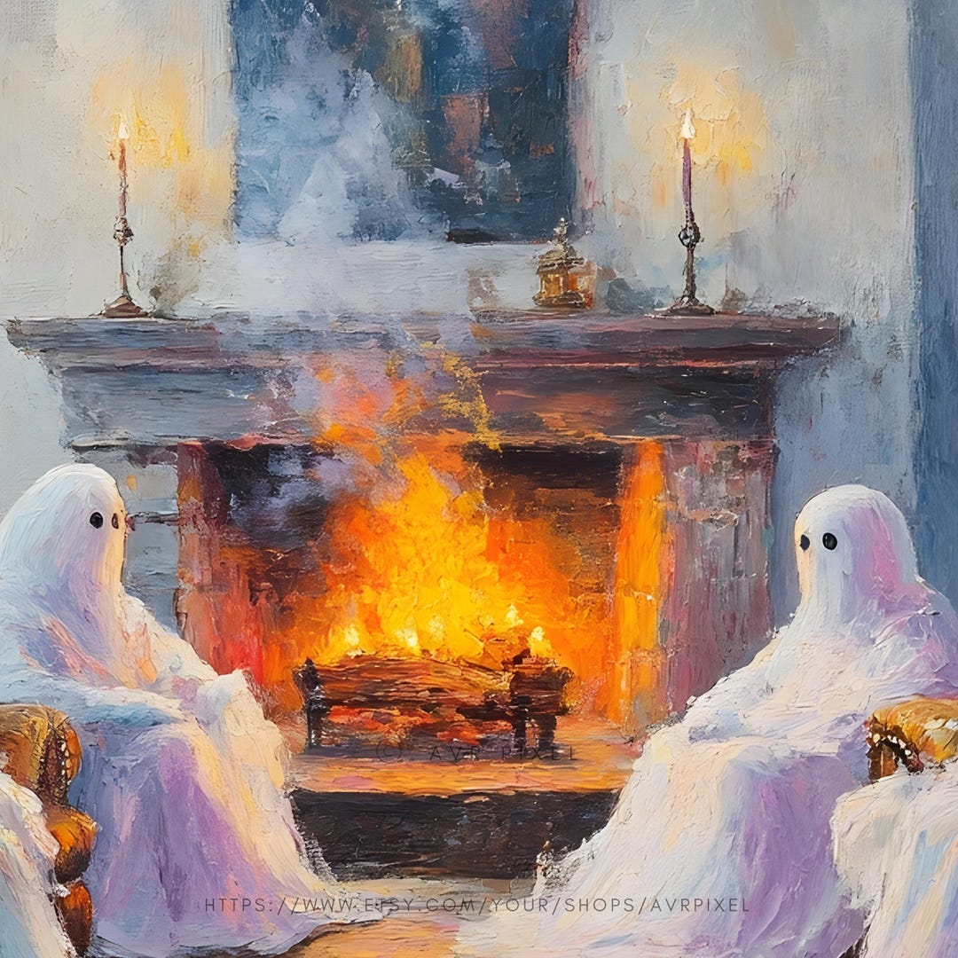 Halloween Wall Art: Spooky Cozy Ghosts view 3
