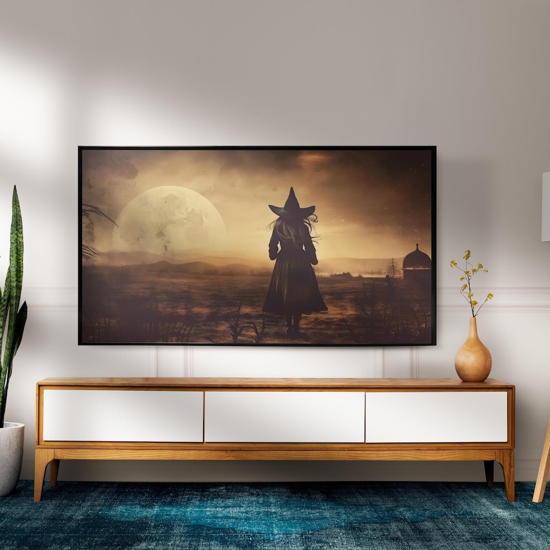 Halloween Witch Art Set: Vintage Style 4K Prints - Samsung Frame TV view 4