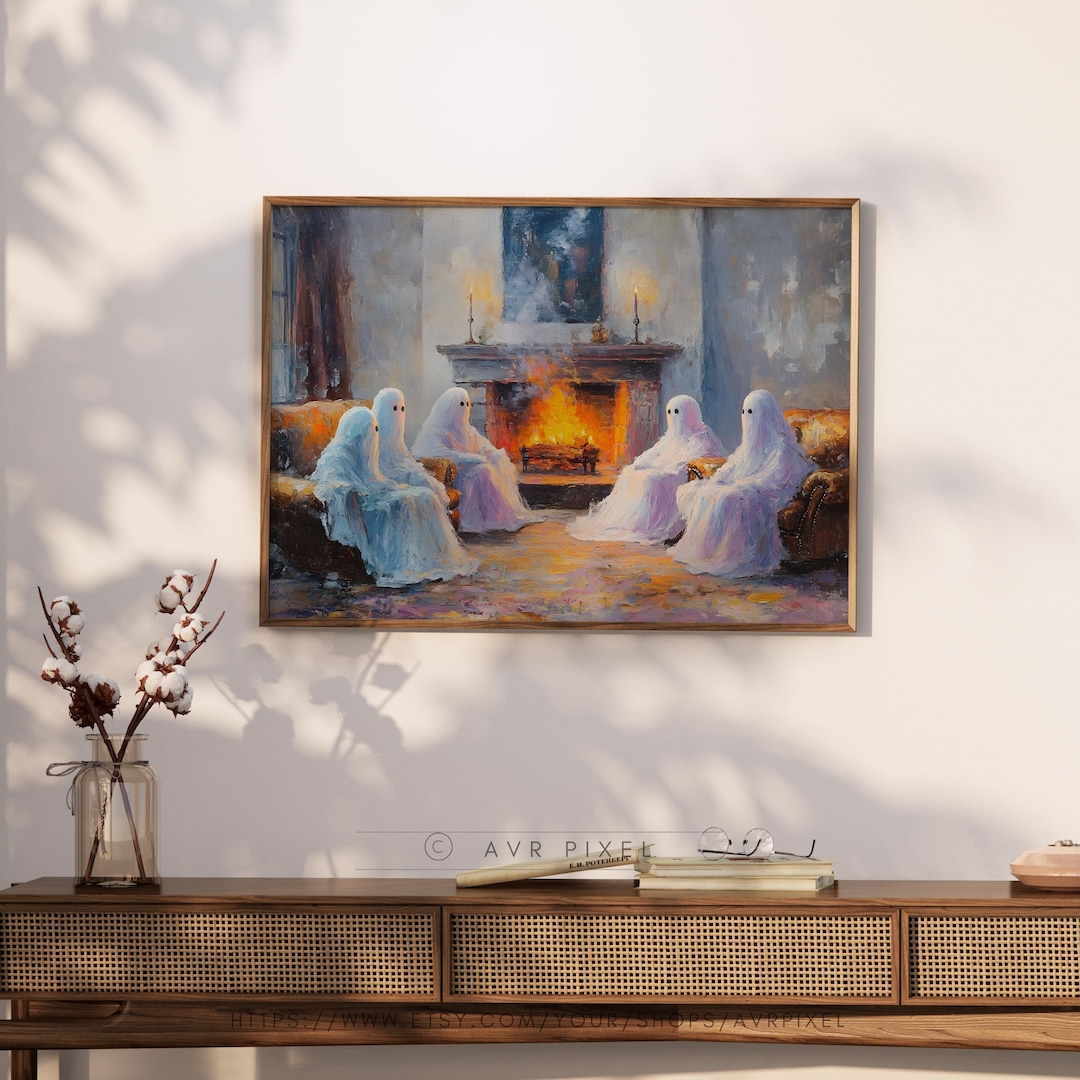 Halloween Wall Art: Spooky Cozy Ghosts view 2