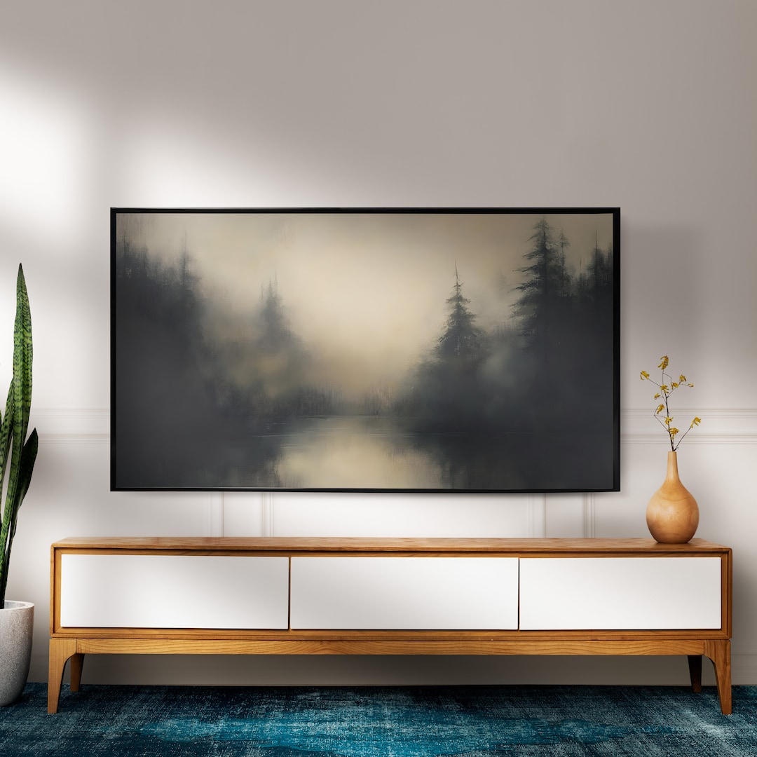 Samsung Frame TV Art: Neutral Winter Landscape - Modern Farmhouse Style view 2