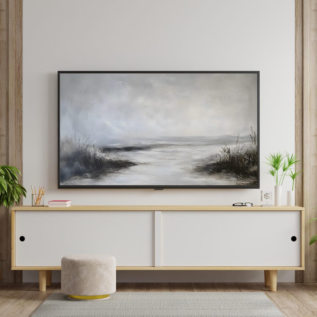 Winter Landscape Digital Art, Neutral Abstract (Samsung Frame TV Download)
