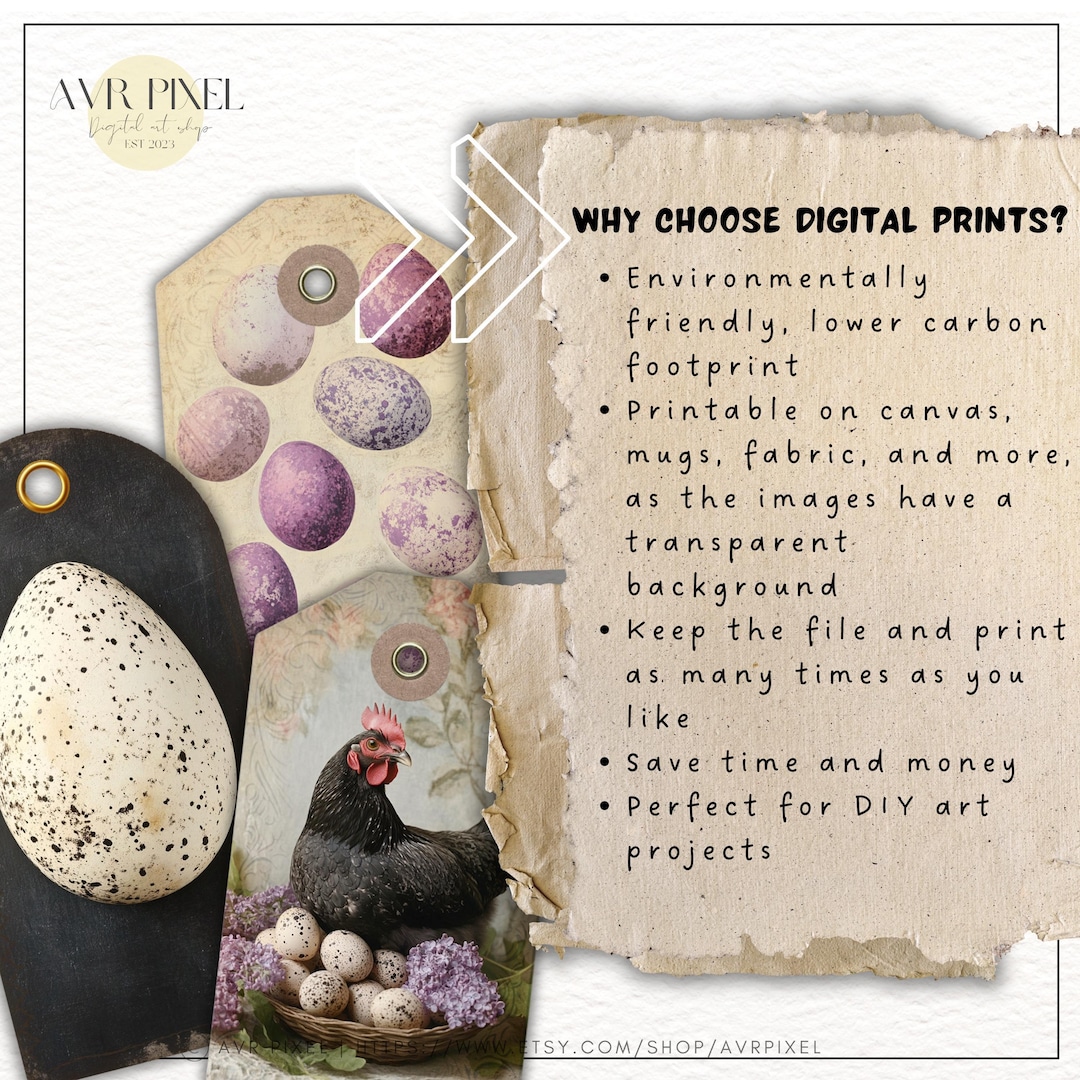 Easter Tags Printable Kit: Vintage Bunny & Rustic Farmhouse view 5