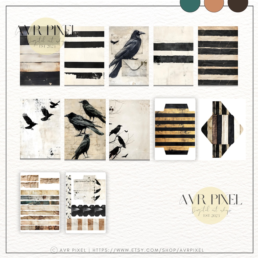 Vintage Halloween Digital Paper Pack view 2