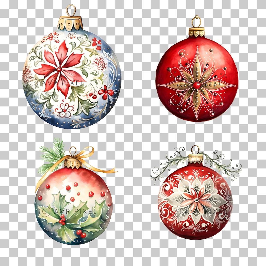 Christmas Bauble Clipart: PNG Ornaments & Phrases view 4