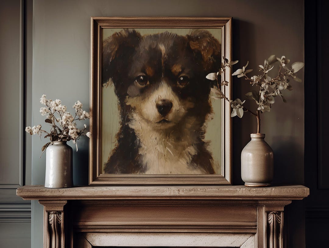 Vintage Puppy Portrait view 5