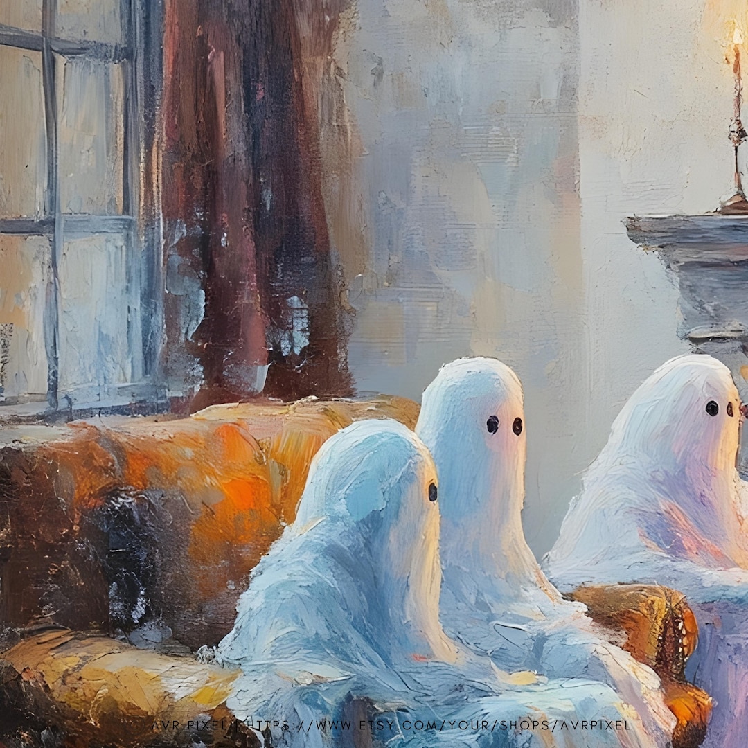 Halloween Ghost TV Art, Minimalist Design view 3