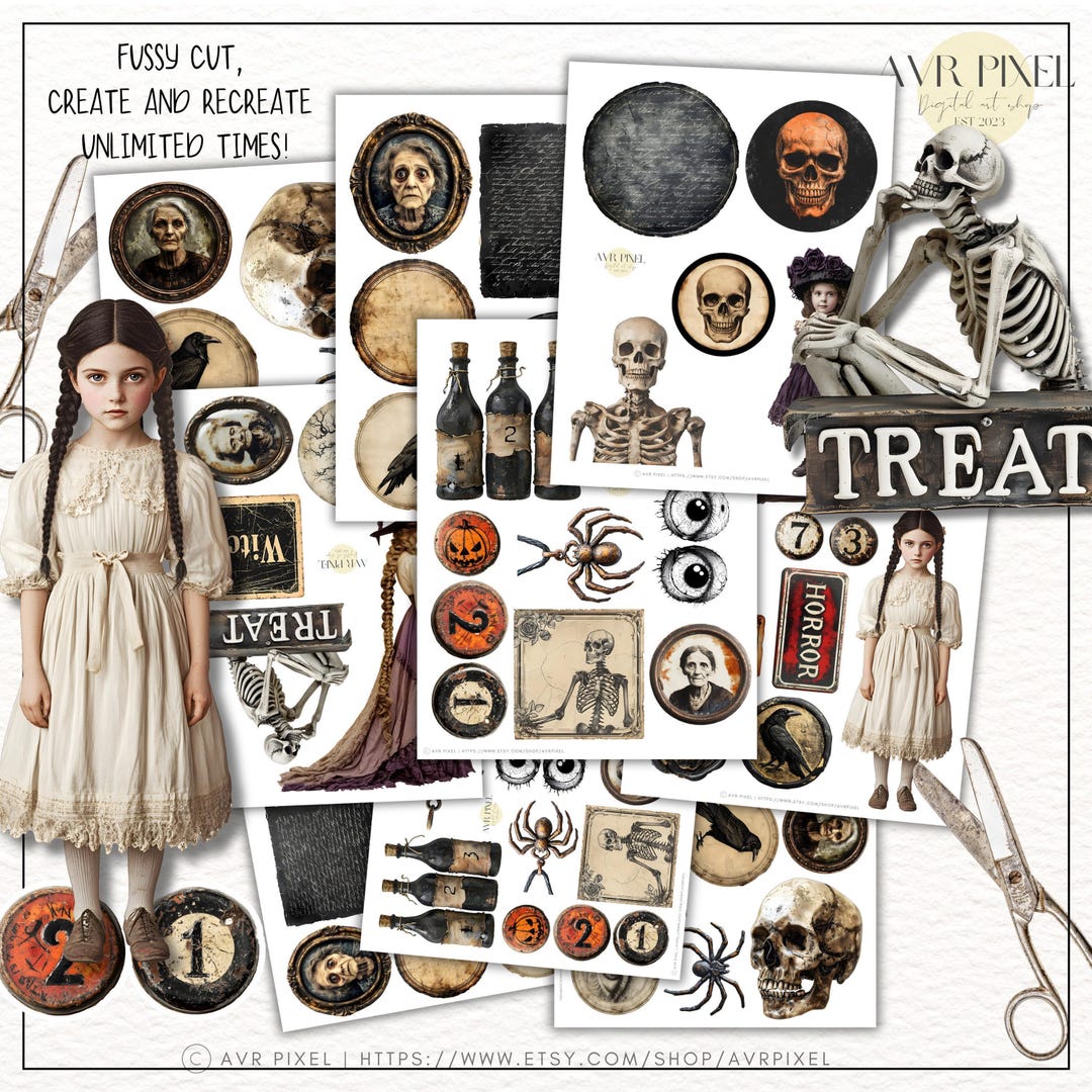 Gothic Halloween Junk Journal Kit view 2