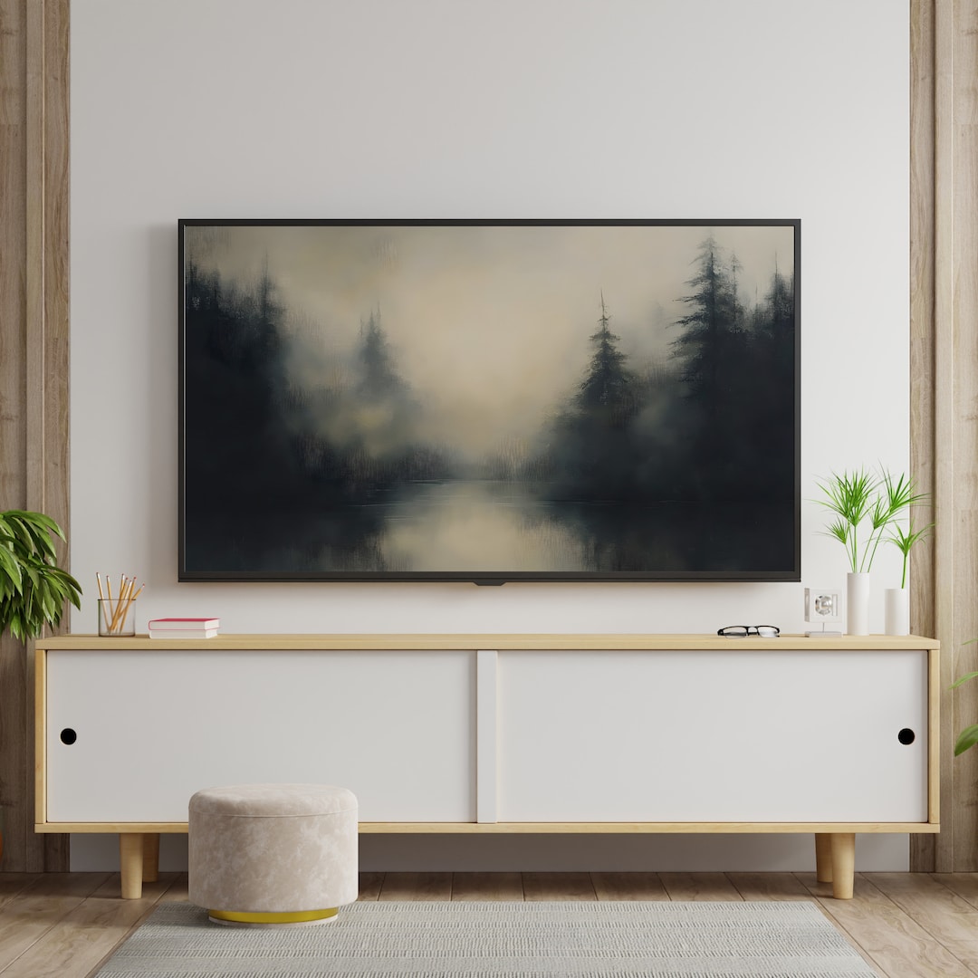Samsung Frame TV Art: Neutral Winter Landscape - Modern Farmhouse Style