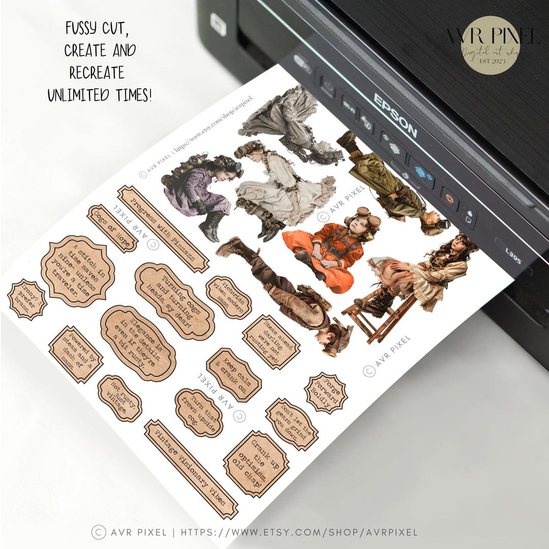 Vintage Steampunk Kids Ephemera Pack view 3