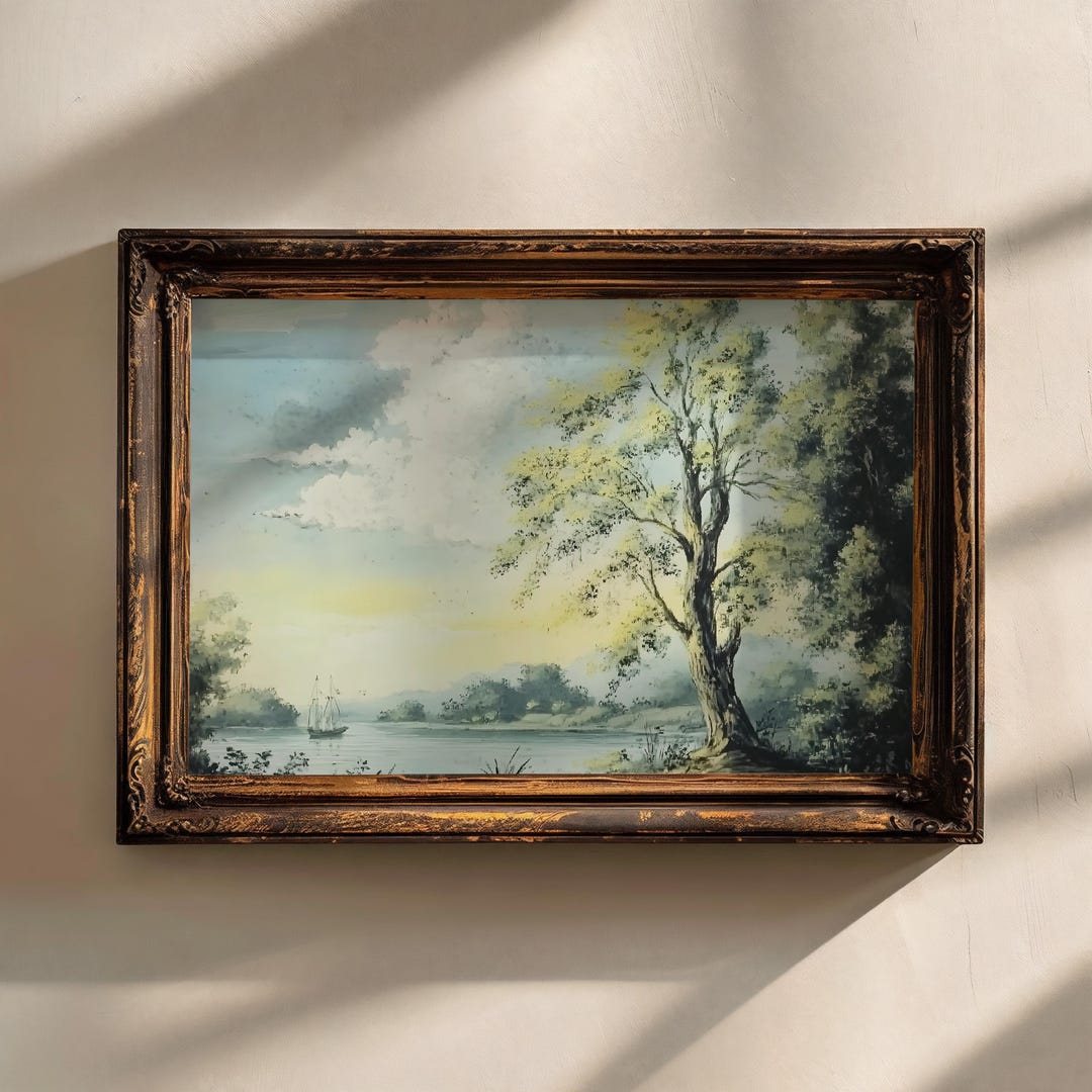 Calm Lakeside Wall Art Print - Modern Organic view 2