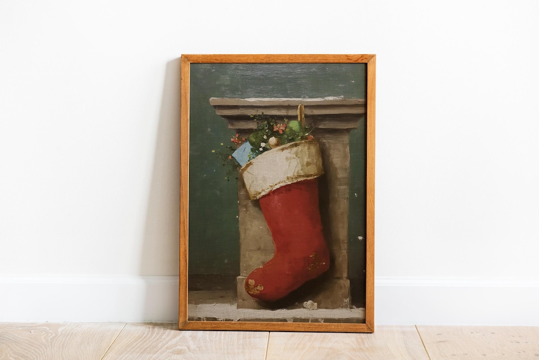 Vintage Christmas Stocking Print view 3
