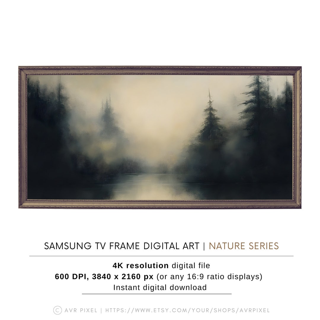Samsung Frame TV Art: Neutral Winter Landscape - Modern Farmhouse Style view 3