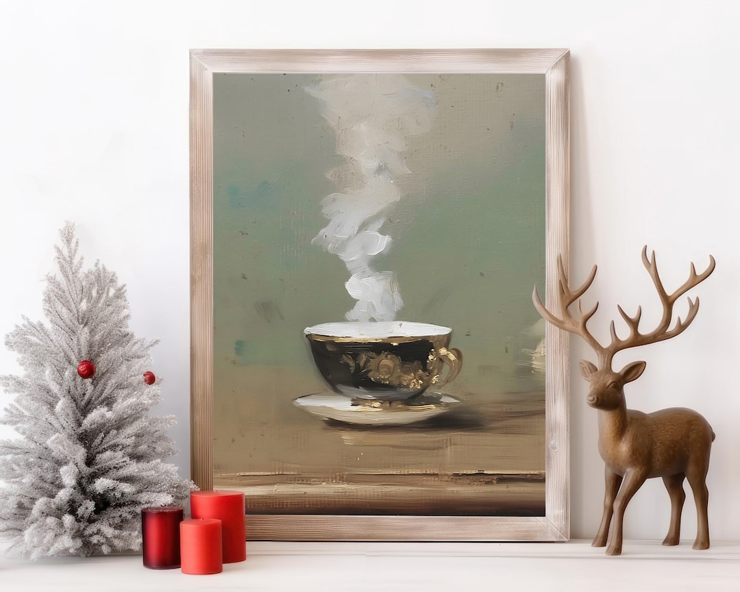 Vintage Coffee Cup Painting view 3