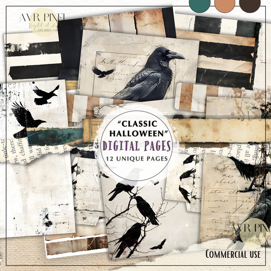 Vintage Halloween Digital Paper Pack