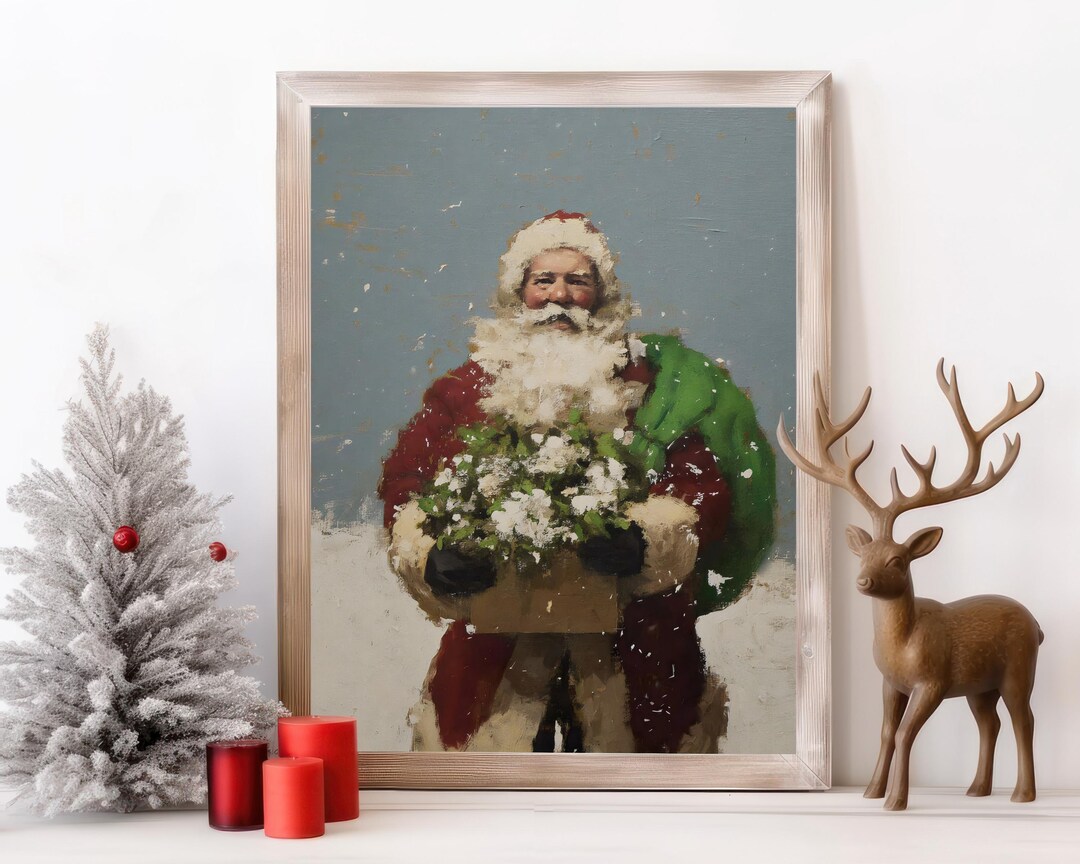 Vintage Santa Flowers Portrait view 2