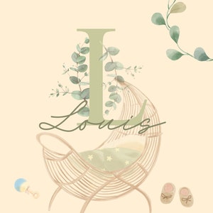 Boho theme birth poster