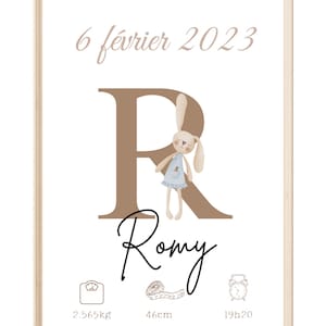 Poster nascita personalizzato, regalo nascita, 1° compleanno, battesimo
