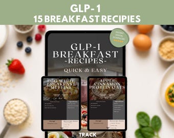GLP-1 Breakfast Recipes eBook – 15+ High Protein Breakfast Ideas for Weight Loss | Ozempic, Wegovy, Mounjaro & Retatrutide Friendly PDF