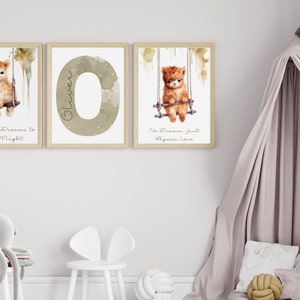Adorable Alpaca Nursery Wall Art Personalised for your Little One