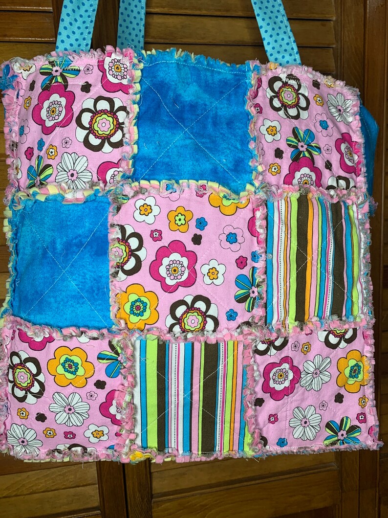 Rag Quilt Tote Bag, Multicolored Etsy