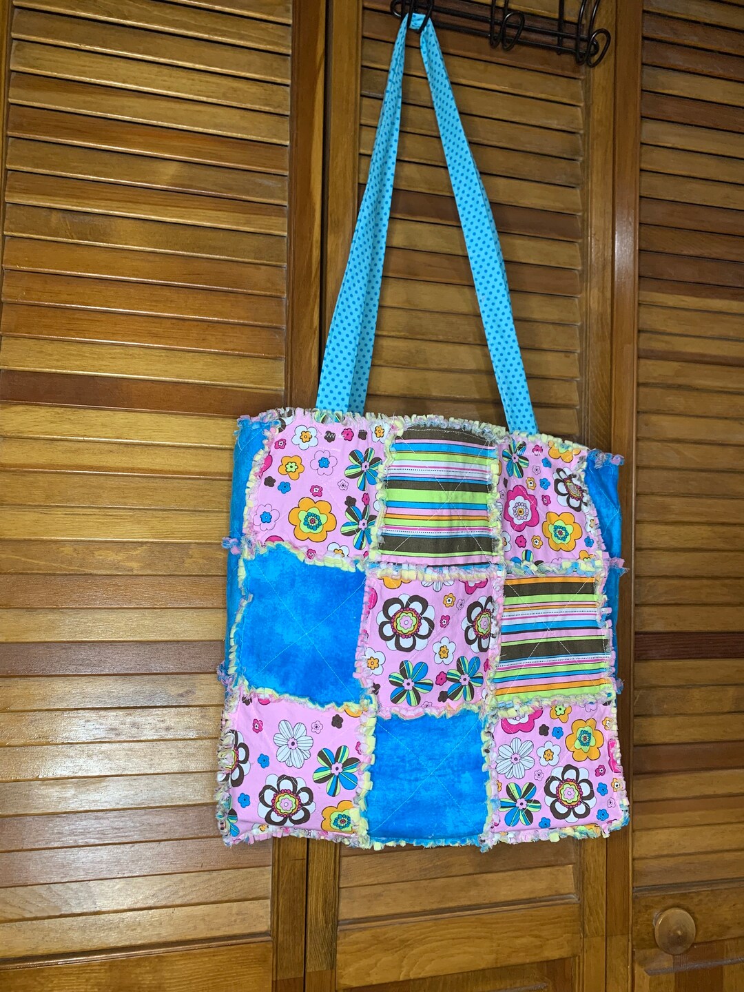 Rag Quilt Tote Bag, Multicolored Etsy