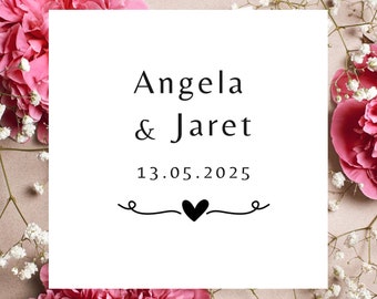 Wedding Stickers Custom | Personalized Stickers, Favor Tags | Party Favor Labels | Personalized Square Sticker