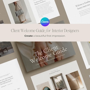 Interior Design Client Welcome Magazine Guide For Interior Designers Canva Ready Digital Templates Elegant and Minimal Design Onboarding