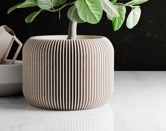 Macetero blanco silenciado para interiores, macetero impreso en 3D, macetero de decoración del hogar con bandeja de goteo de platillo, macetero de 3, 4, 5 y 6 pulgadas con drenaje, regalo perfecto